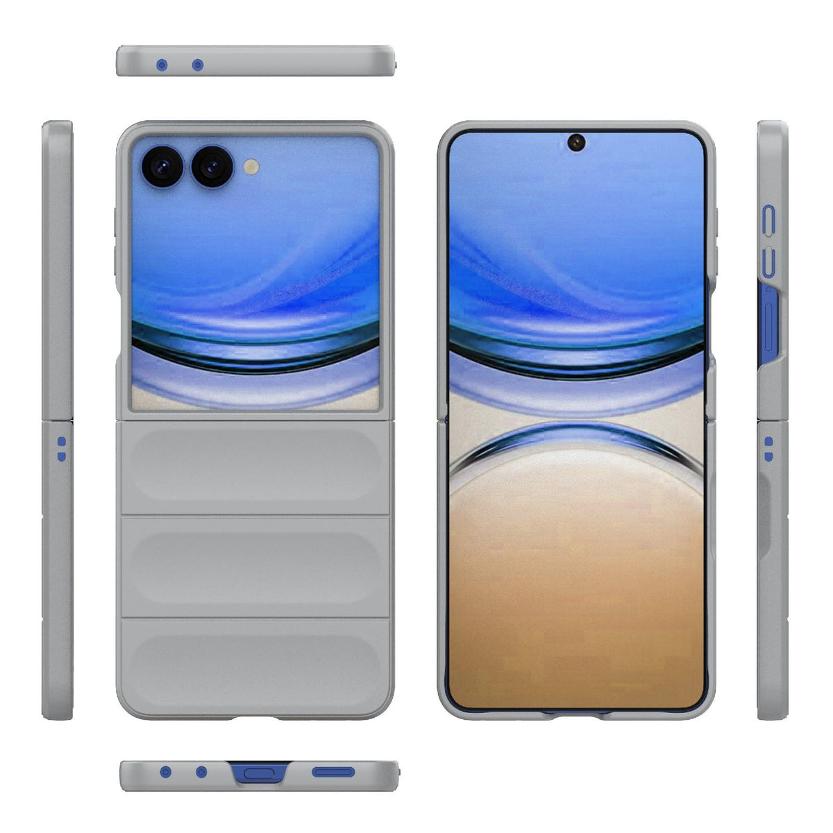For Galaxy Z Flip8 5G Magic Shield Fold PC Shockproof Phone Case - Grey - EDA006082813C