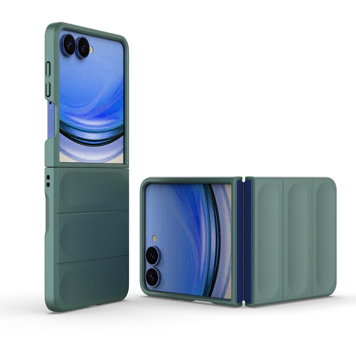 For Galaxy Z Flip8 5G Magic Shield Fold PC Shockproof Phone Case - Dark Green - EDA006082813D