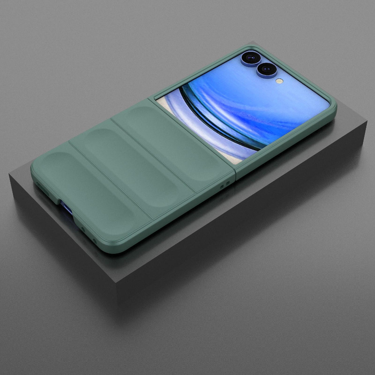For Galaxy Z Flip8 5G Magic Shield Fold PC Shockproof Phone Case - Dark Green - EDA006082813D