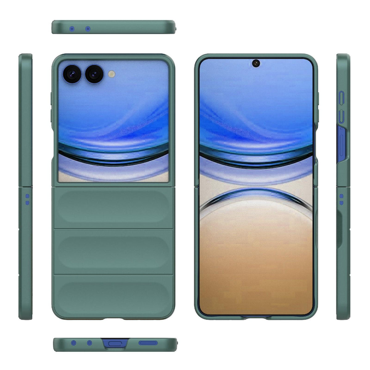 For Galaxy Z Flip8 5G Magic Shield Fold PC Shockproof Phone Case - Dark Green - EDA006082813D