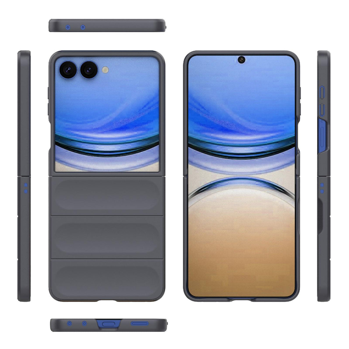 For Galaxy Z Flip8 5G Magic Shield Fold PC Shockproof Phone Case - Dark Grey - EDA006082813E