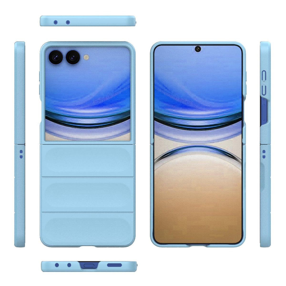 For Galaxy Z Flip8 5G Magic Shield Fold PC Shockproof Phone Case - Light Blue - EDA006082813F