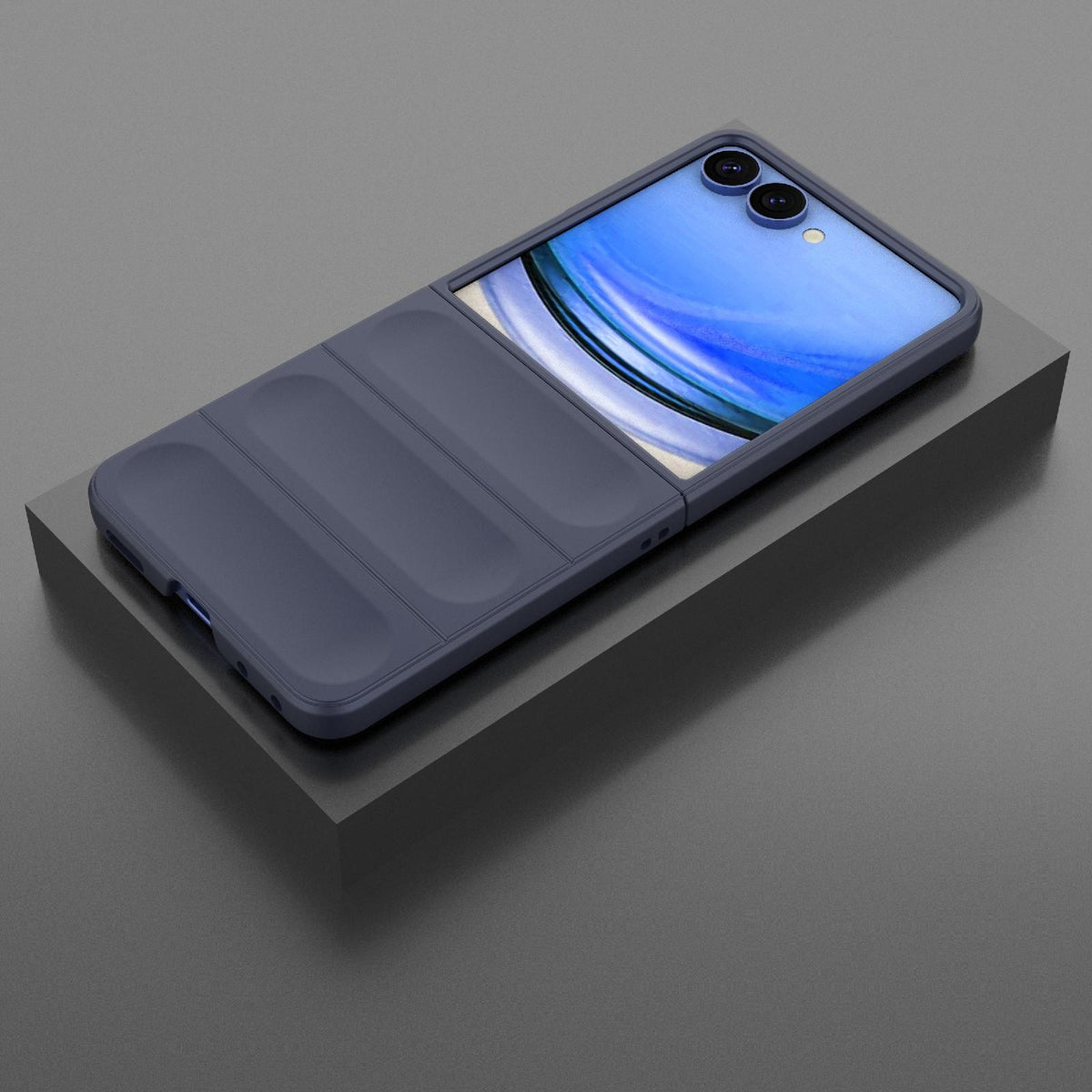For Galaxy Z Flip8 5G Magic Shield Fold PC Shockproof Phone Case - Dark Blue - EDA006082813G