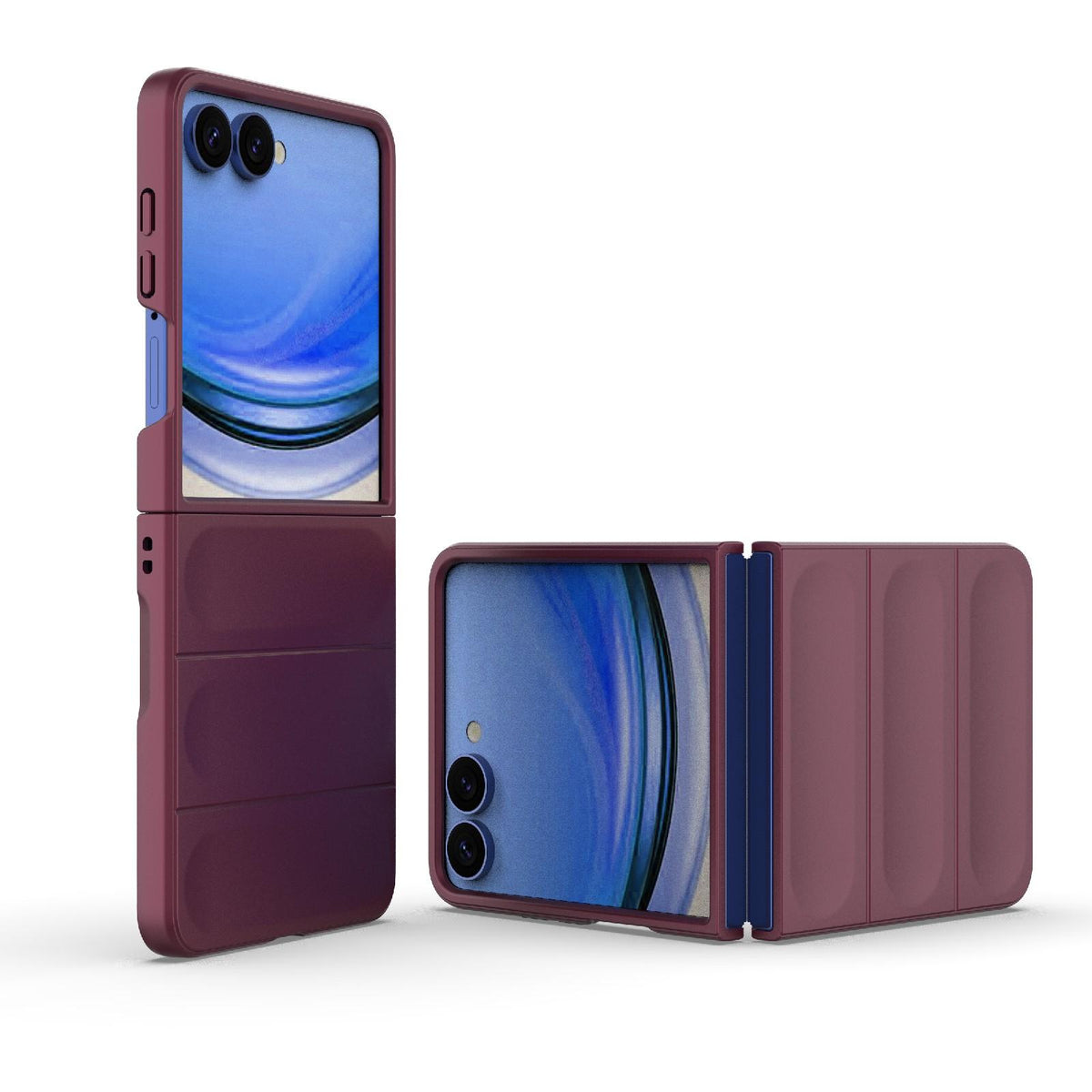 For Galaxy Z Flip8 5G Magic Shield Fold PC Shockproof Phone Case - Wine Red - EDA006082813I