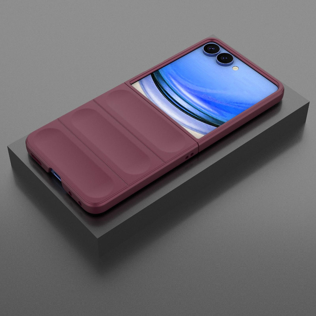 For Galaxy Z Flip8 5G Magic Shield Fold PC Shockproof Phone Case - Wine Red - EDA006082813I