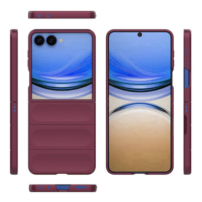 For Galaxy Z Flip8 5G Magic Shield Fold PC Shockproof Phone Case - Wine Red - EDA006082813I