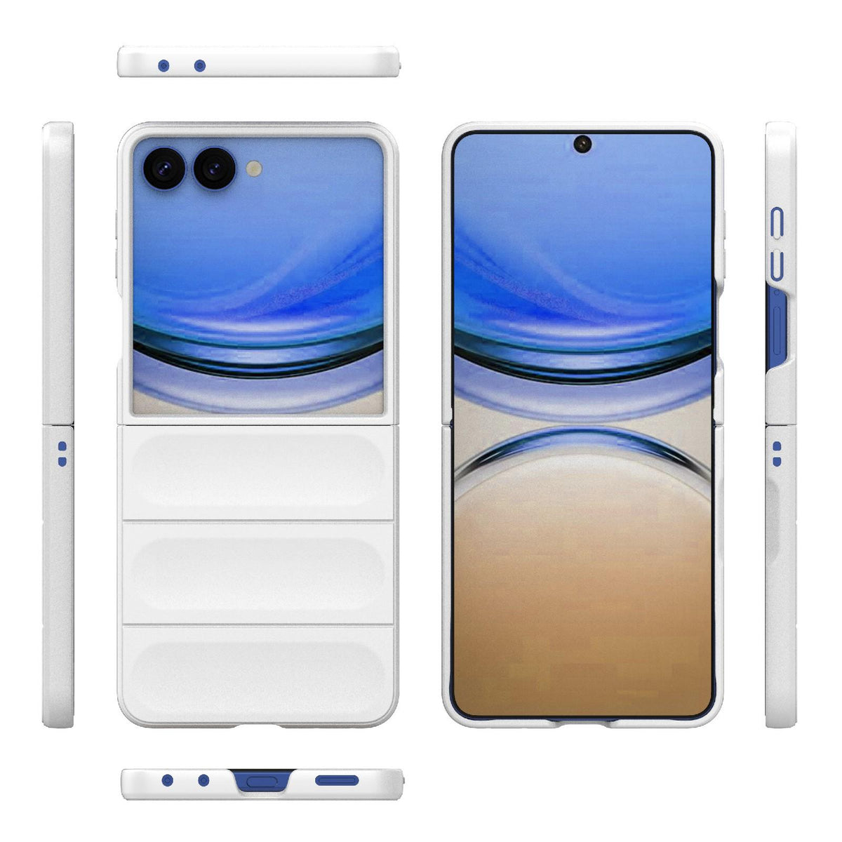 For Galaxy Z Flip8 5G Magic Shield Fold PC Shockproof Phone Case - White - EDA006082813J
