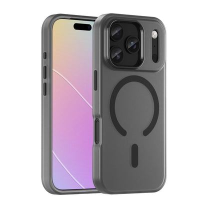 For iPhone 18 Pro MagSafe Frosted Translucent TPU + PC Full Coverage Phone Case - Black - EDA006083728A