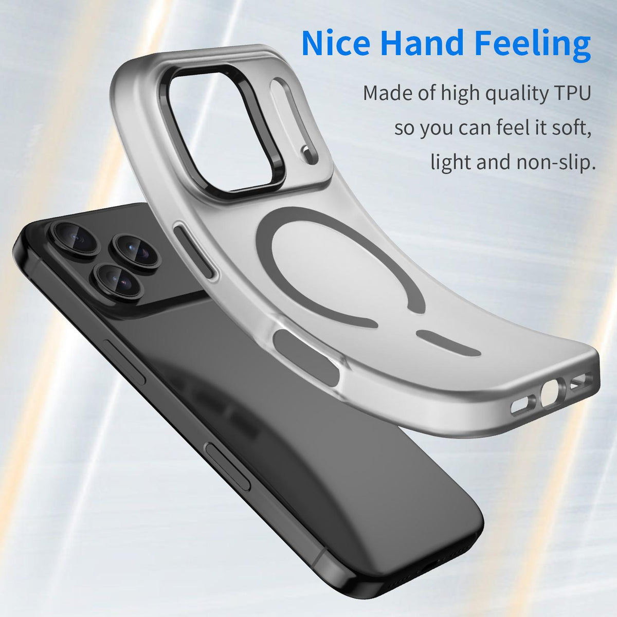 For iPhone 18 Pro MagSafe Frosted Translucent TPU + PC Full Coverage Phone Case - Black - EDA006083728A