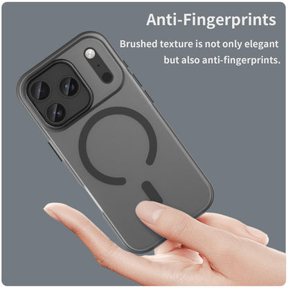 For iPhone 18 Pro MagSafe Frosted Translucent TPU + PC Full Coverage Phone Case - Black - EDA006083728A