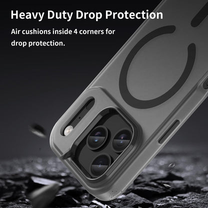 For iPhone 18 Pro MagSafe Frosted Translucent TPU + PC Full Coverage Phone Case - Black - EDA006083728A