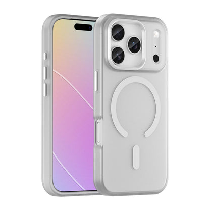 For iPhone 18 Pro MagSafe Frosted Translucent TPU + PC Full Coverage Phone Case - White - EDA006083728B