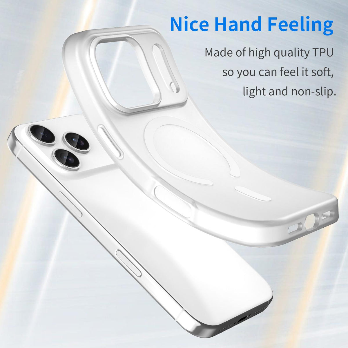 For iPhone 18 Pro MagSafe Frosted Translucent TPU + PC Full Coverage Phone Case - White - EDA006083728B