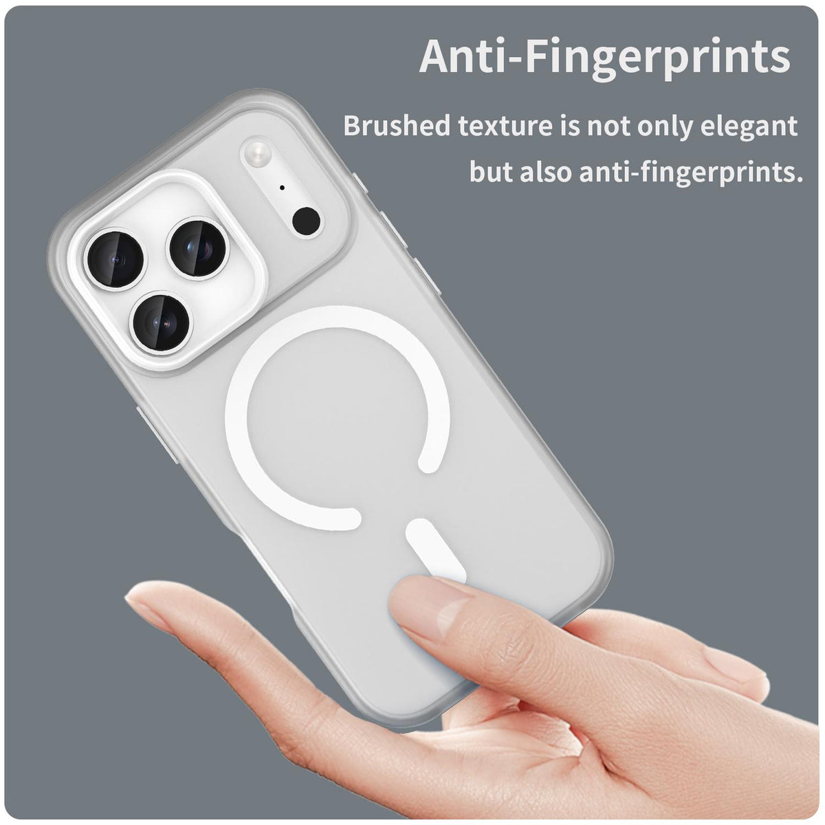 For iPhone 18 Pro MagSafe Frosted Translucent TPU + PC Full Coverage Phone Case - White - EDA006083728B