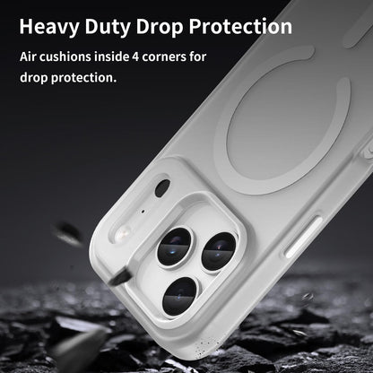For iPhone 18 Pro MagSafe Frosted Translucent TPU + PC Full Coverage Phone Case - White - EDA006083728B