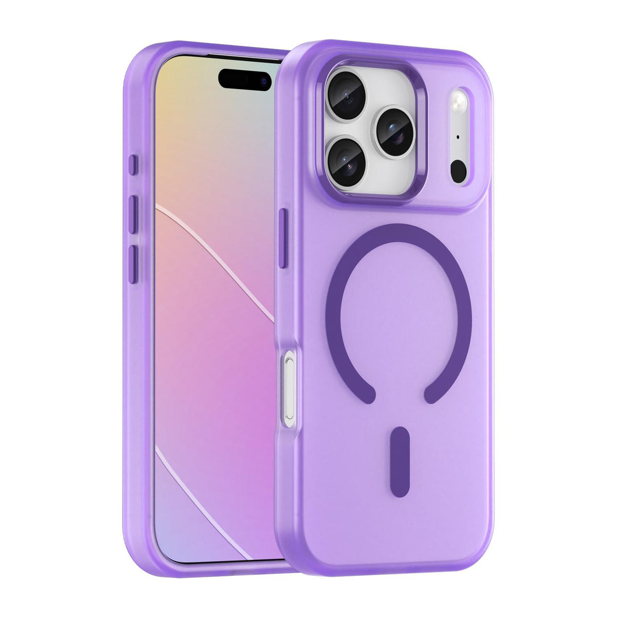 For iPhone 18 Pro MagSafe Frosted Translucent TPU + PC Full Coverage Phone Case - Dark Purple - EDA006083728D