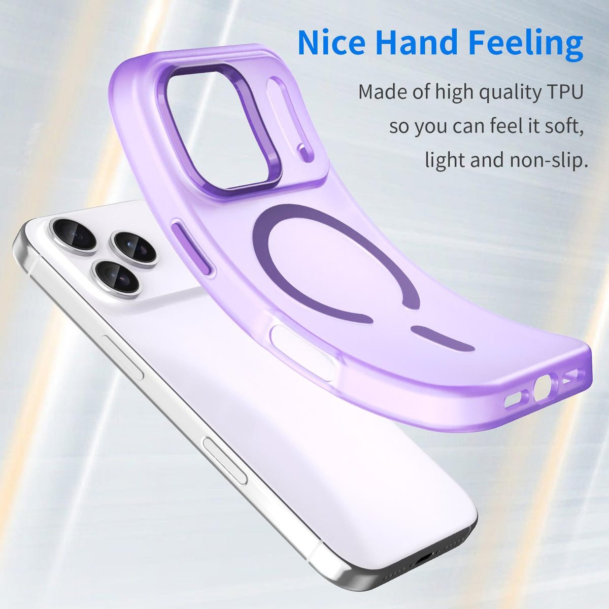 For iPhone 18 Pro MagSafe Frosted Translucent TPU + PC Full Coverage Phone Case - Dark Purple - EDA006083728D