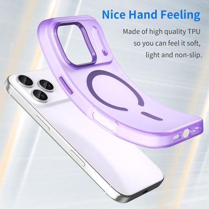 For iPhone 18 Pro MagSafe Frosted Translucent TPU + PC Full Coverage Phone Case - Dark Purple - EDA006083728D