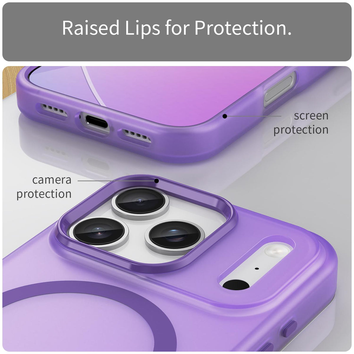 For iPhone 18 Pro MagSafe Frosted Translucent TPU + PC Full Coverage Phone Case - Dark Purple - EDA006083728D