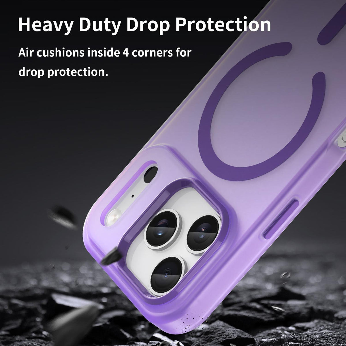 For iPhone 18 Pro MagSafe Frosted Translucent TPU + PC Full Coverage Phone Case - Dark Purple - EDA006083728D