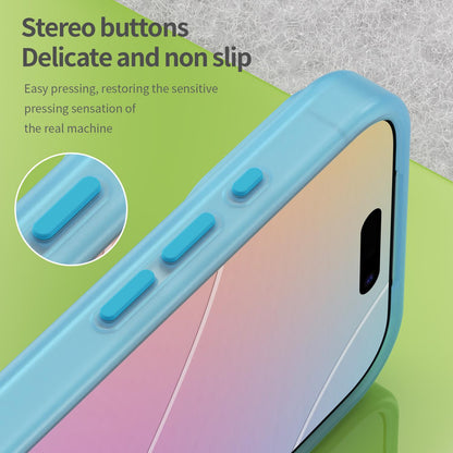 For iPhone 18 Pro MagSafe Frosted Translucent TPU + PC Full Coverage Phone Case - Blue - EDA006083728E
