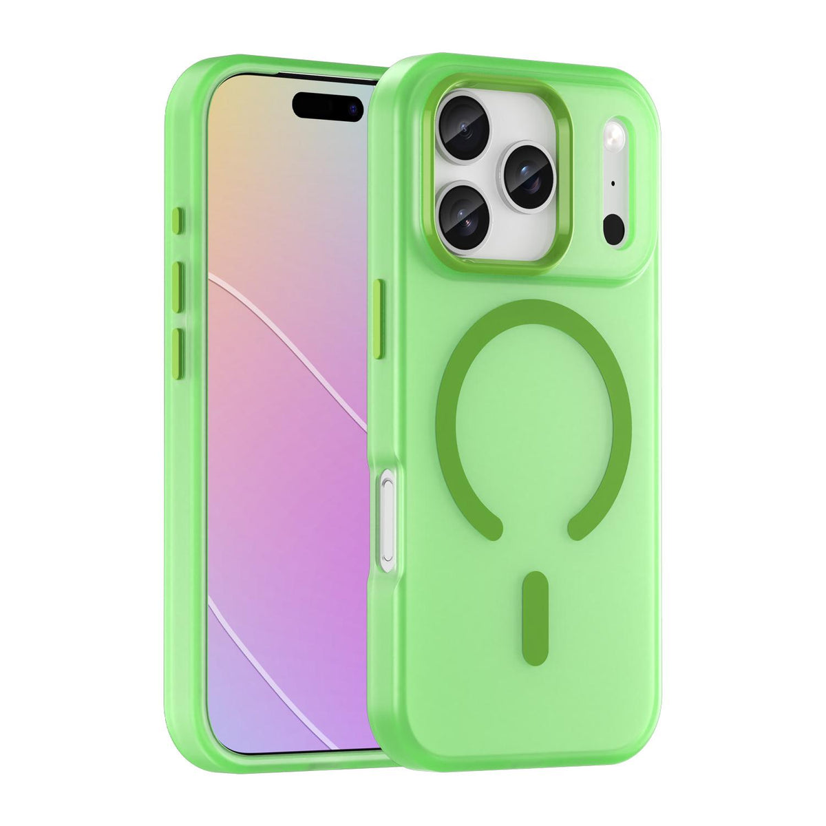 For iPhone 18 Pro MagSafe Frosted Translucent TPU + PC Full Coverage Phone Case - Green - EDA006083728F