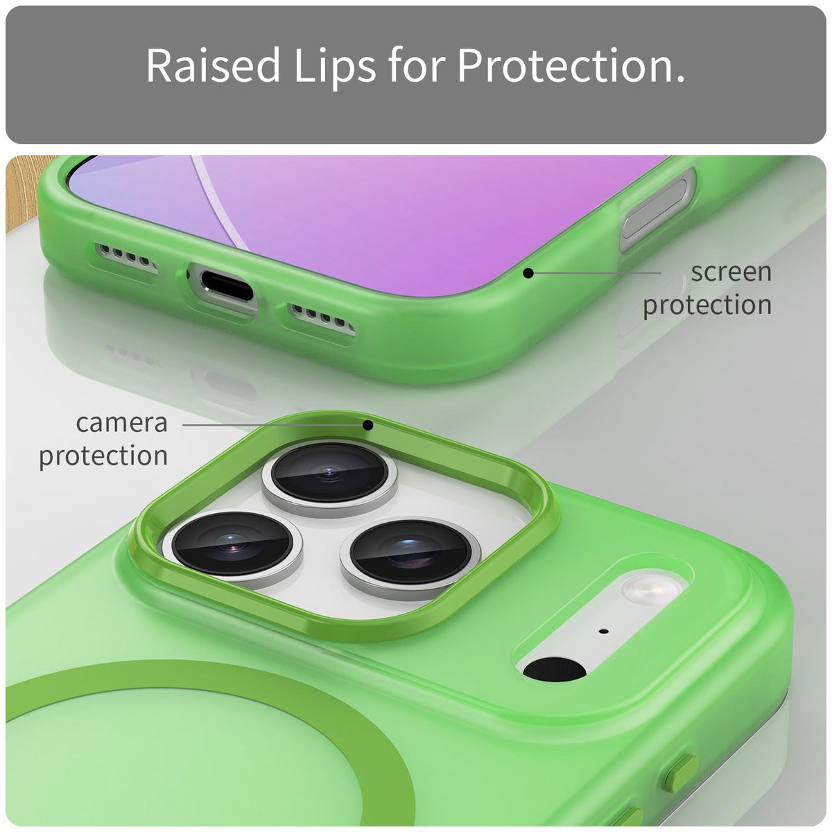 For iPhone 18 Pro MagSafe Frosted Translucent TPU + PC Full Coverage Phone Case - Green - EDA006083728F