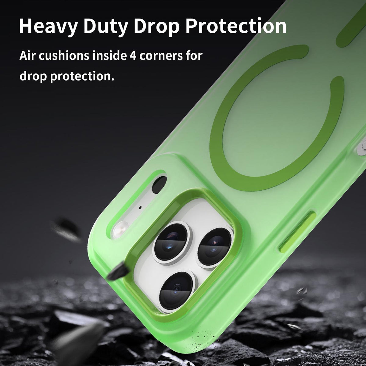 For iPhone 18 Pro MagSafe Frosted Translucent TPU + PC Full Coverage Phone Case - Green - EDA006083728F