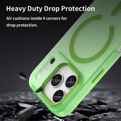 For iPhone 18 Pro MagSafe Frosted Translucent TPU + PC Full Coverage Phone Case - Green - EDA006083728F