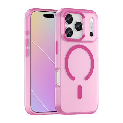 For iPhone 18 Pro MagSafe Frosted Translucent TPU + PC Full Coverage Phone Case - Pink - EDA006083728G