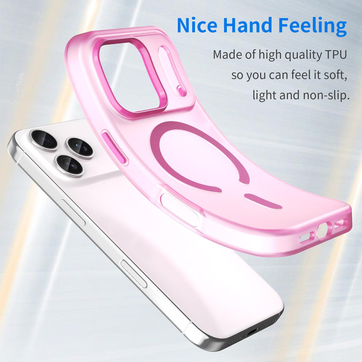 For iPhone 18 Pro MagSafe Frosted Translucent TPU + PC Full Coverage Phone Case - Pink - EDA006083728G
