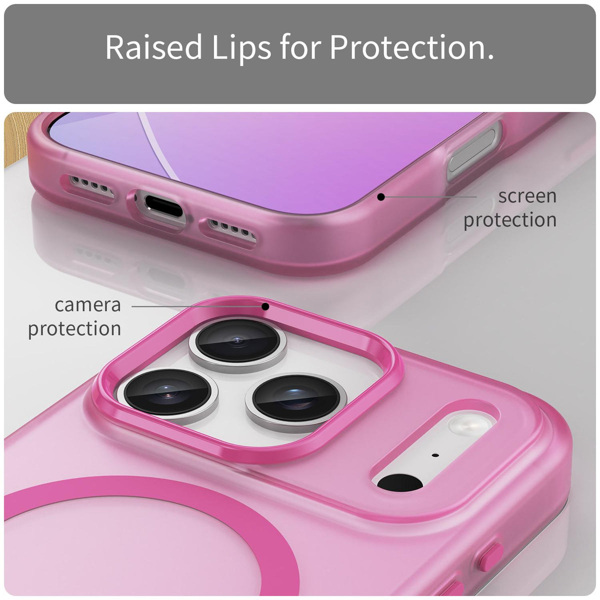 For iPhone 18 Pro MagSafe Frosted Translucent TPU + PC Full Coverage Phone Case - Pink - EDA006083728G
