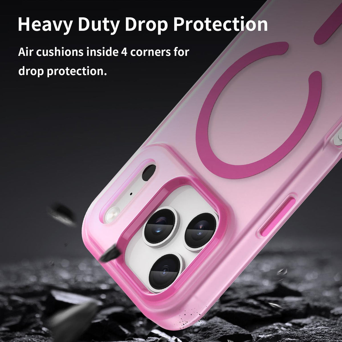 For iPhone 18 Pro MagSafe Frosted Translucent TPU + PC Full Coverage Phone Case - Pink - EDA006083728G