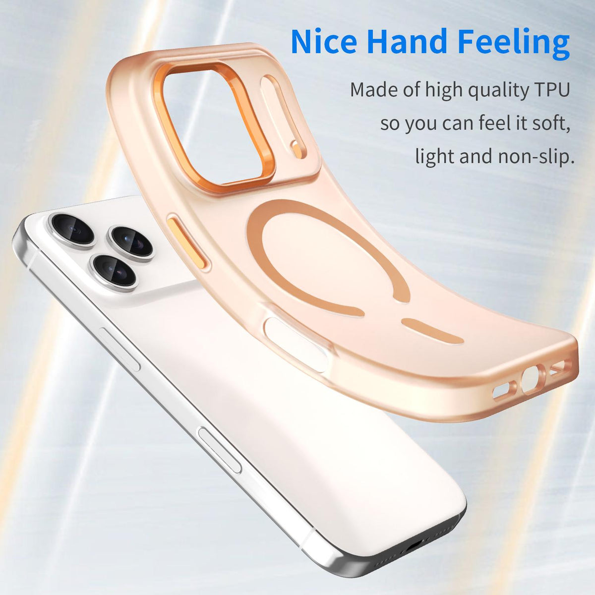 For iPhone 18 Pro MagSafe Frosted Translucent TPU + PC Full Coverage Phone Case - Orange - EDA006083728I