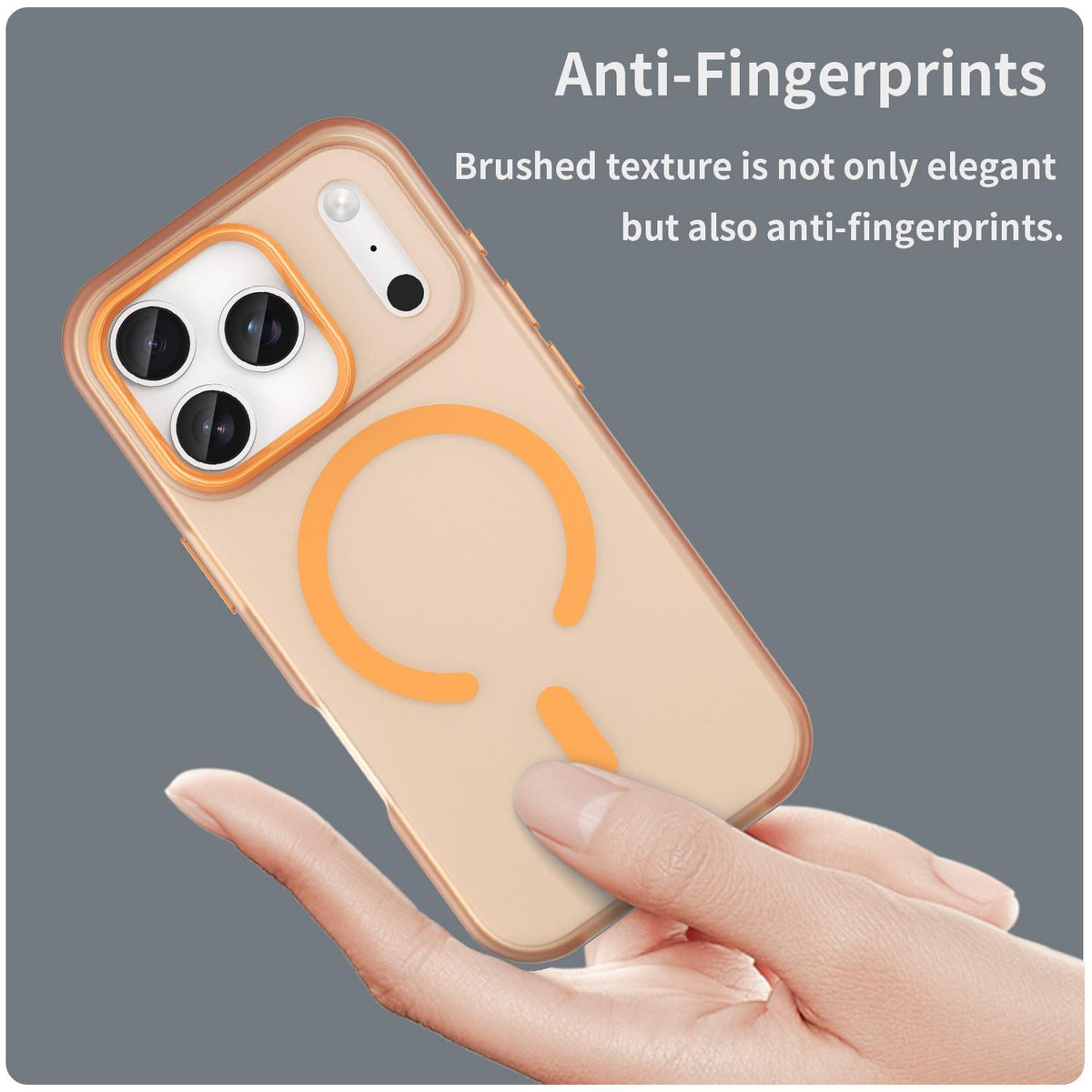 For iPhone 18 Pro MagSafe Frosted Translucent TPU + PC Full Coverage Phone Case - Orange - EDA006083728I