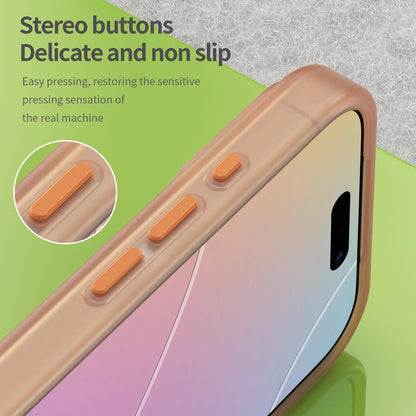 For iPhone 18 Pro MagSafe Frosted Translucent TPU + PC Full Coverage Phone Case - Orange - EDA006083728I