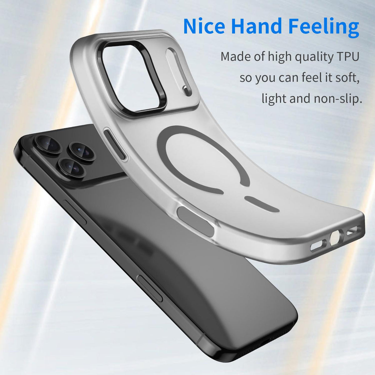 For iPhone 18 Pro Max MagSafe Frosted Translucent TPU + PC Full Coverage Phone Case - Black - EDA006083729A