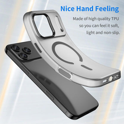 For iPhone 18 Pro Max MagSafe Frosted Translucent TPU + PC Full Coverage Phone Case - Black - EDA006083729A
