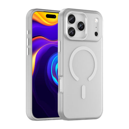 For iPhone 18 Pro Max MagSafe Frosted Translucent TPU + PC Full Coverage Phone Case - White - EDA006083729B