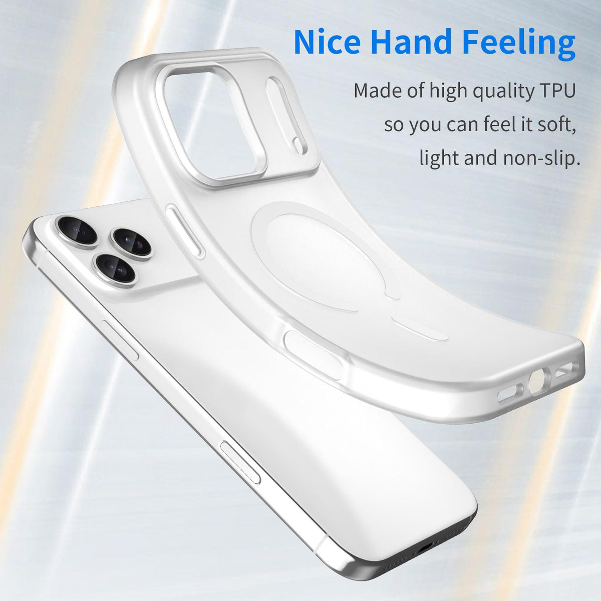 For iPhone 18 Pro Max MagSafe Frosted Translucent TPU + PC Full Coverage Phone Case - White - EDA006083729B