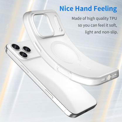 For iPhone 18 Pro Max MagSafe Frosted Translucent TPU + PC Full Coverage Phone Case - White - EDA006083729B