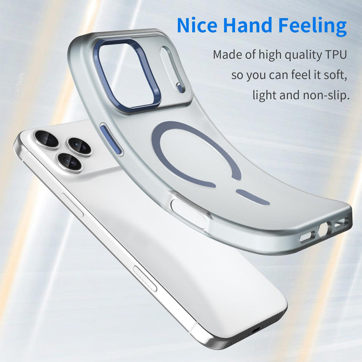 For iPhone 18 Pro Max MagSafe Frosted Translucent TPU + PC Full Coverage Phone Case - Dark Blue - EDA006083729C