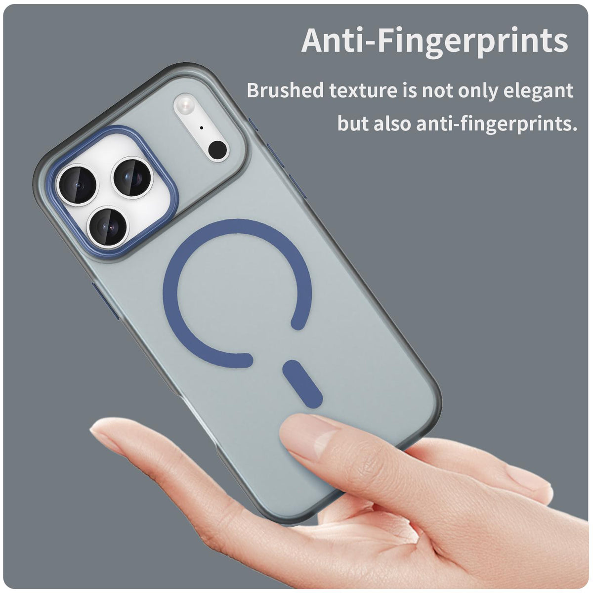 For iPhone 18 Pro Max MagSafe Frosted Translucent TPU + PC Full Coverage Phone Case - Dark Blue - EDA006083729C