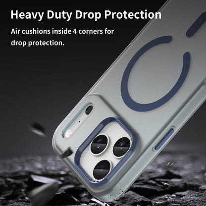 For iPhone 18 Pro Max MagSafe Frosted Translucent TPU + PC Full Coverage Phone Case - Dark Blue - EDA006083729C