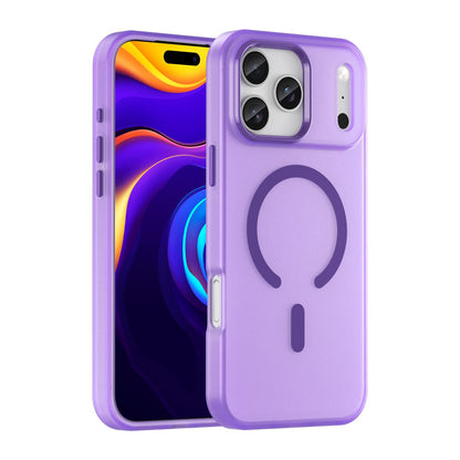 For iPhone 18 Pro Max MagSafe Frosted Translucent TPU + PC Full Coverage Phone Case - Dark Purple - EDA006083729D