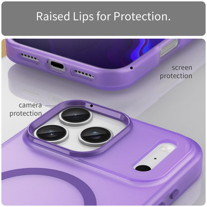 For iPhone 18 Pro Max MagSafe Frosted Translucent TPU + PC Full Coverage Phone Case - Dark Purple - EDA006083729D