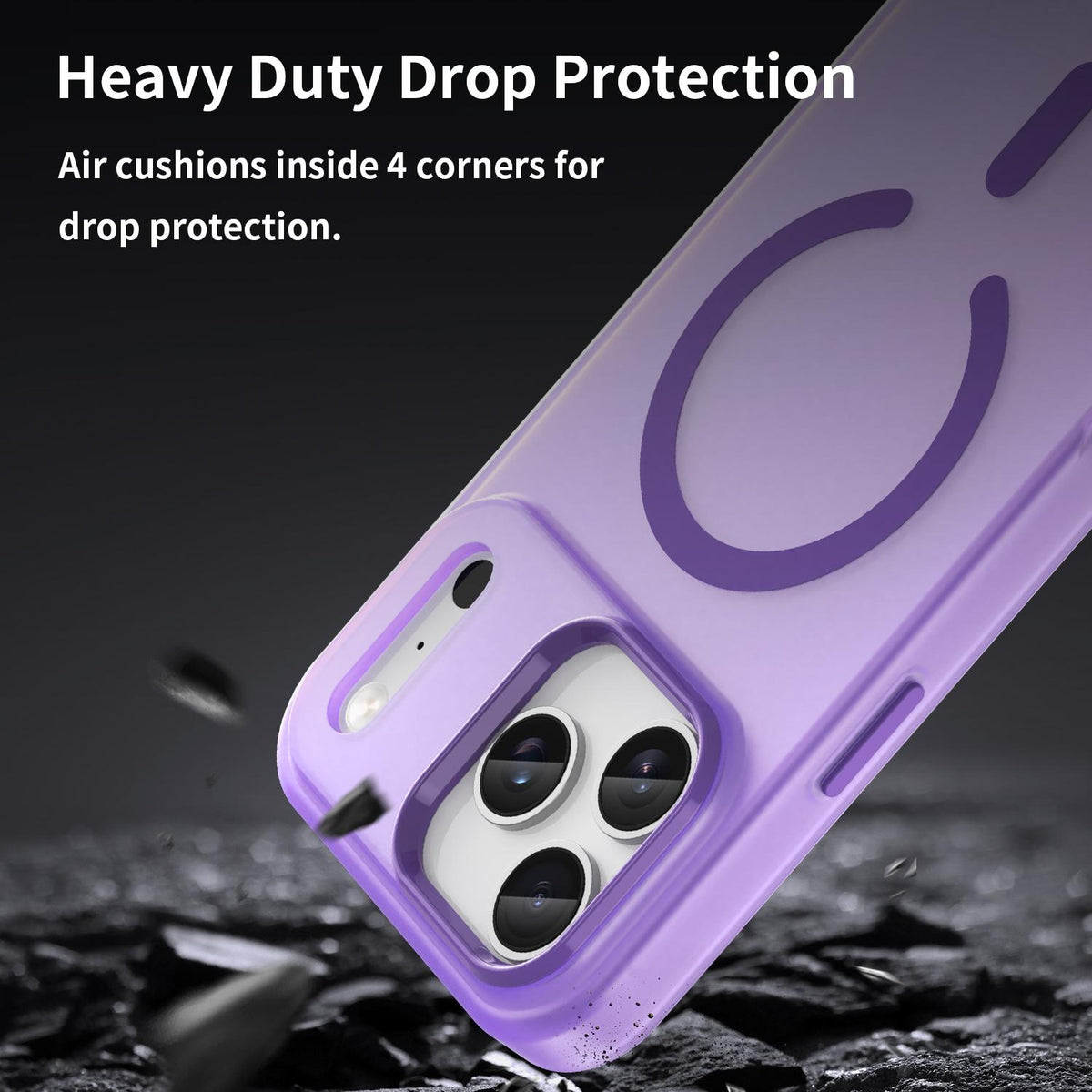 For iPhone 18 Pro Max MagSafe Frosted Translucent TPU + PC Full Coverage Phone Case - Dark Purple - EDA006083729D