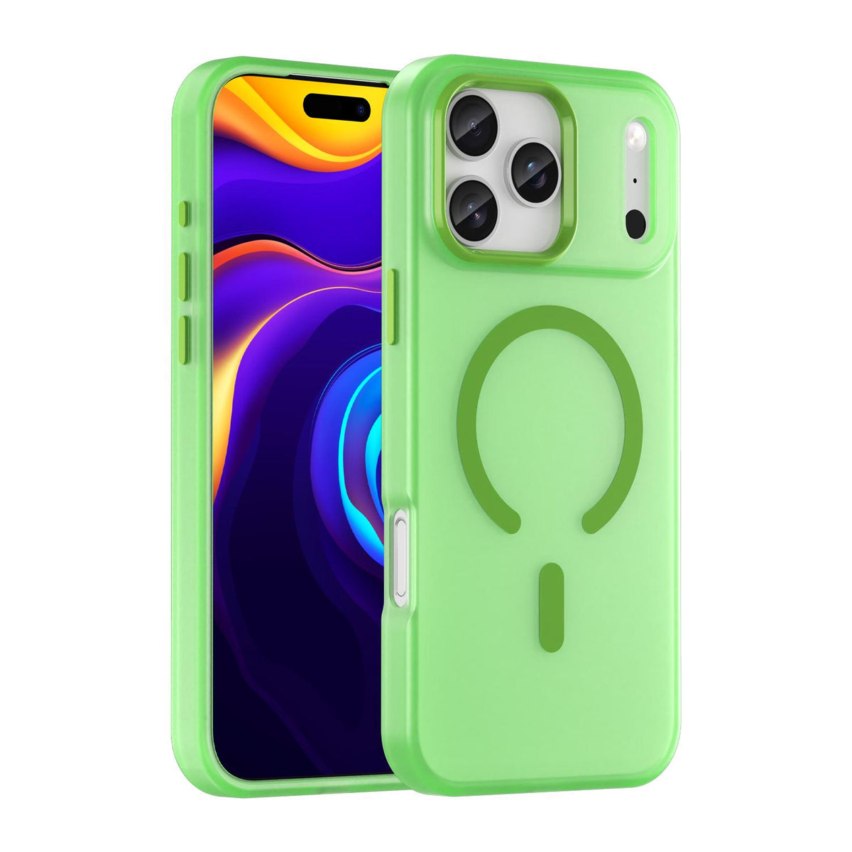 For iPhone 18 Pro Max MagSafe Frosted Translucent TPU + PC Full Coverage Phone Case - Green - EDA006083729F
