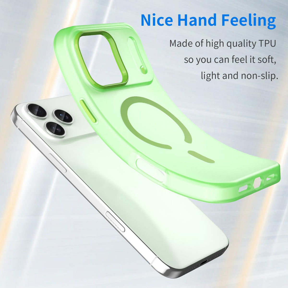 For iPhone 18 Pro Max MagSafe Frosted Translucent TPU + PC Full Coverage Phone Case - Green - EDA006083729F