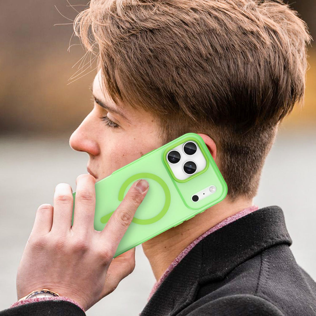 For iPhone 18 Pro Max MagSafe Frosted Translucent TPU + PC Full Coverage Phone Case - Green - EDA006083729F